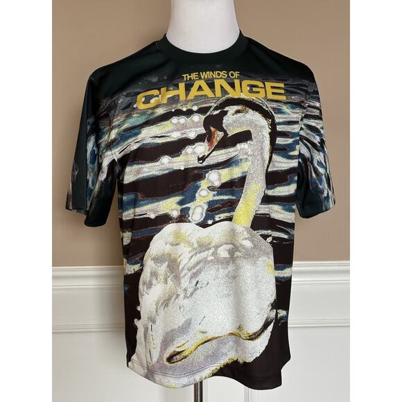 Burberry Swan Men’s Polyester T-shirt L (Oversized) 8077873 Italy NWT $910